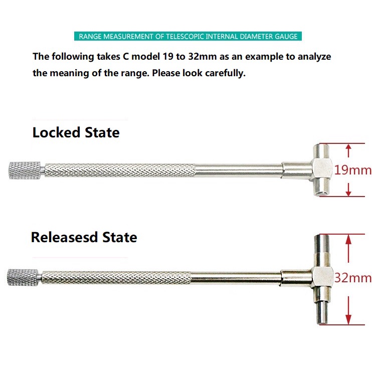 Bộ 6 Đồng Hồ Đo Lỗ Bên Trong 8-150mm