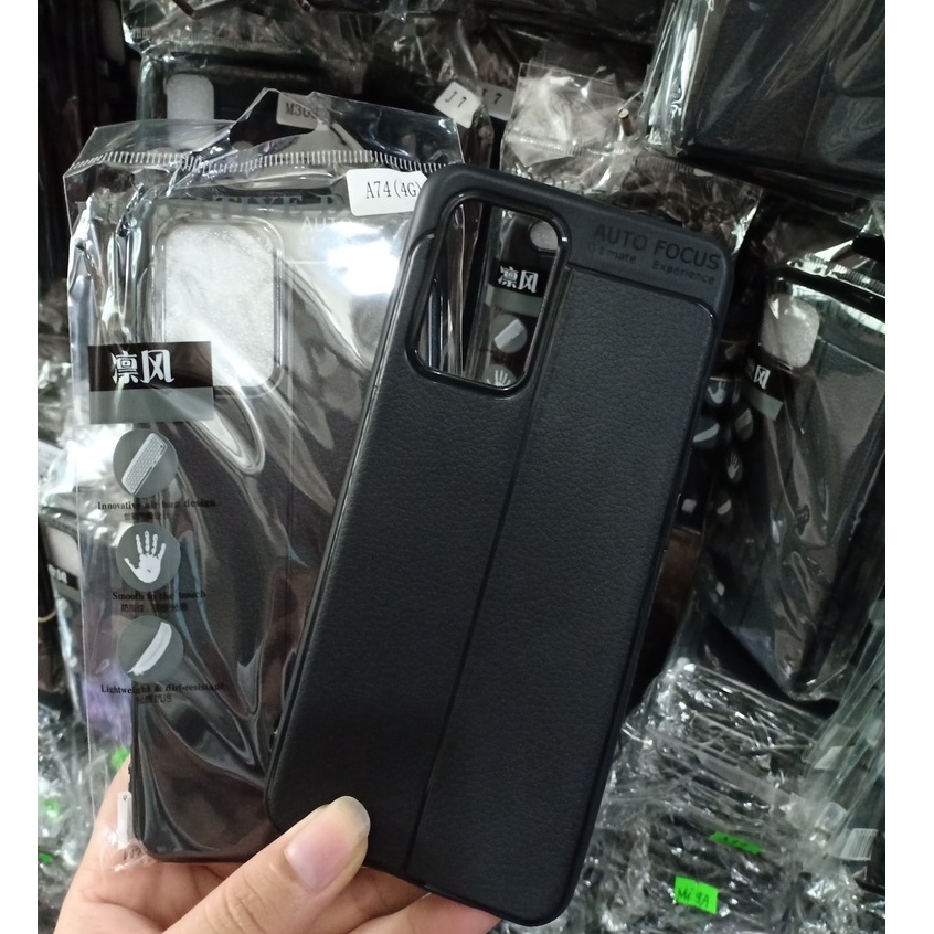Ốp lưng Auto Focus OPPO A74 silicon giả da Auto Focus
