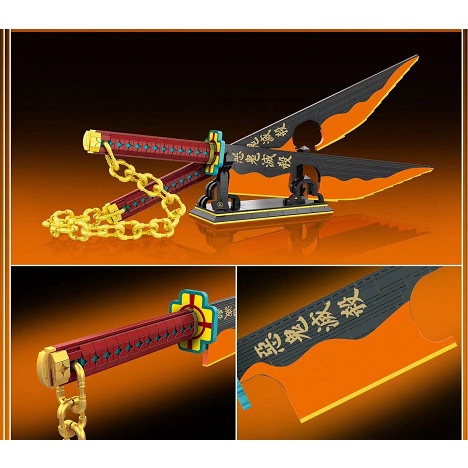 Đồ Chơi Lắp Ráp Mô Hình Thanh Song Kiếm Nhật Luân Nichirin Sword Model 1507 Với 1478 Chi Tiết