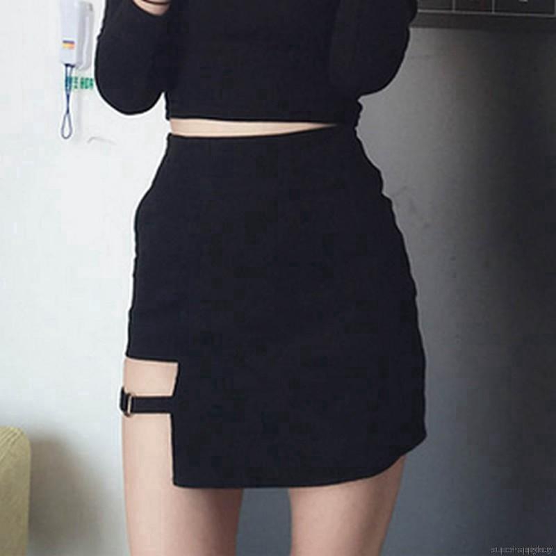 Chân váy đen lưng cao thiết kế độc đáo cho phái nữ