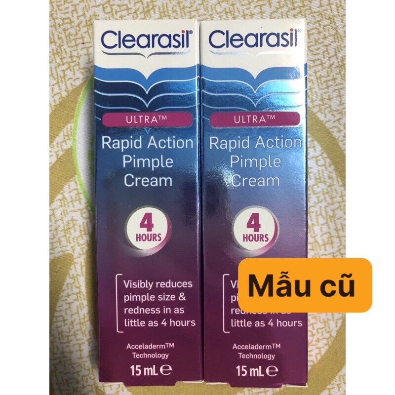 Kem hỗ trợ giảm mụn Clearasil Ultra Rapid Action Pimple Cream (15ml). Hàng xách tay 🇦🇺