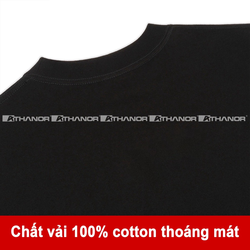 Áo thun oversize ATHANOR form rộng tay lỡ chất cotton 100% unisex mẫu X-logo