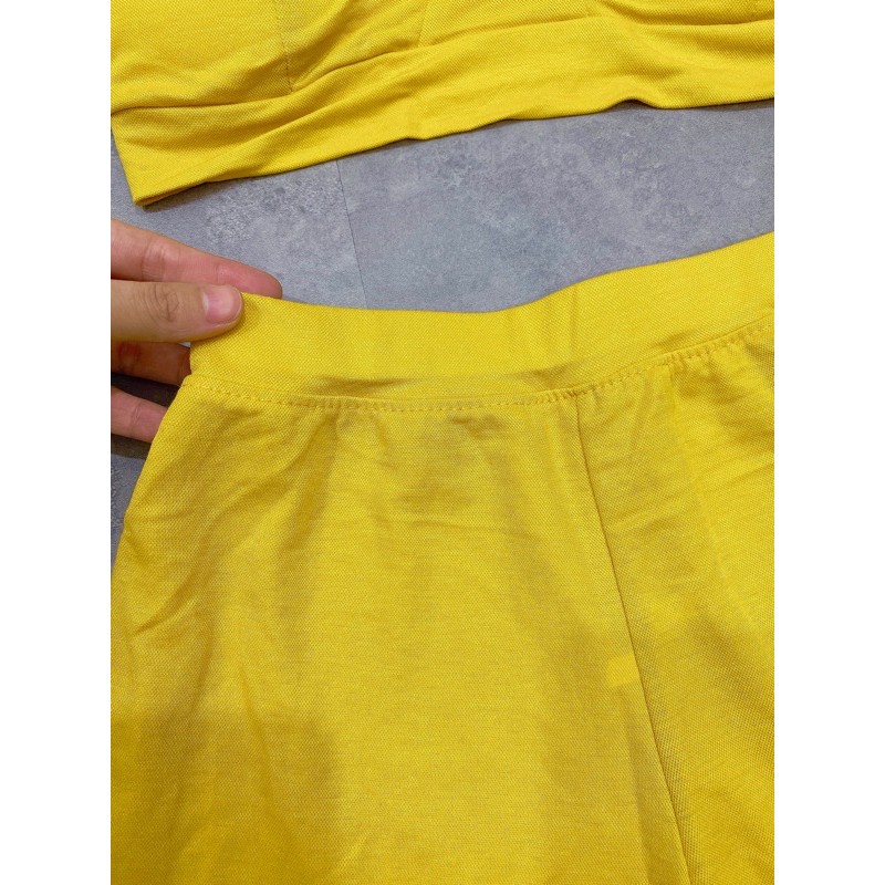 [Siêu Hot] Set Đi Biển Vàng Siêu Xinh, Bộ Vàng Áo 2 Dây Mix Quần Cạp Cao Có Ảnh Thật Kèm Video | BigBuy360 - bigbuy360.vn