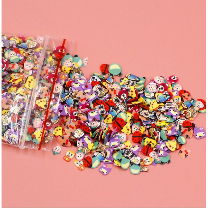1000 Hạt nhựa mềm 5mm 10g hình trái cây trang trí móng tay