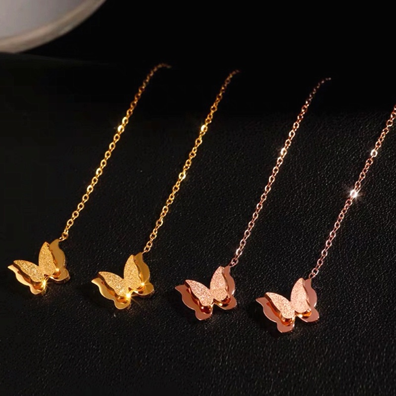 Bông tai titan không gỉ mạ vàng 18k hoa tai dáng dài phối tua rua thời hình bướm ánh kim sa lấp lánh xinh xắn thời trang