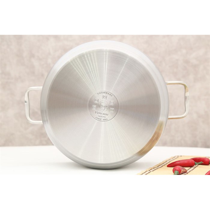 Bộ nồi xửng hấp inox 430 bếp từ 3 đáy Fivestar Standard 26cm nắp kính.tặng 1 vá canh inox