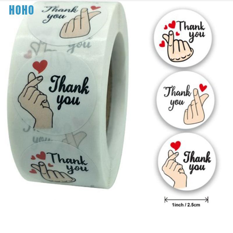 Cuộn 500 Sticker Chữ Thank You Dán Trang Trí Xinh Xắn