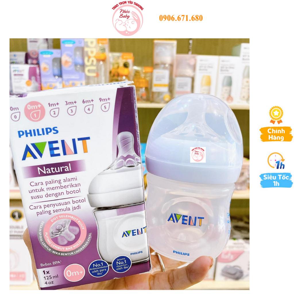 Bình sữa Philips Avent 125ml Natural Chống Đầy Hơi Chống Sặc Mẫu Mới 2021 -1 Đổi 1 Nếu Lỗi NSX