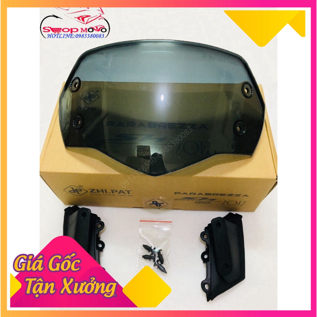 Kính chắn gió zhipat xe SH 2017 - 2018 150i phong cách sh Ý loại chốt gài có logo zhipat (Ảnh Sp thật)