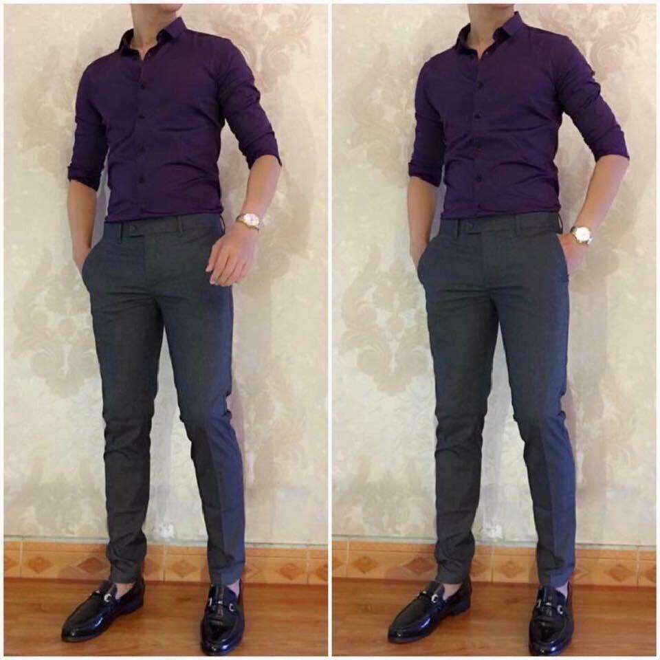 Quần âu nam vải co giãn dáng ôm hàn quốc nhiều màu | BigBuy360 - bigbuy360.vn