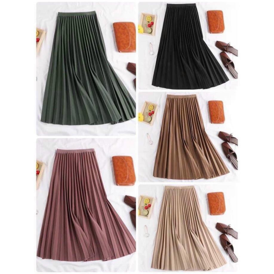 Chân Váy Xếp Ly Midi Dài Cạp Chun Siêu Đẹp Siêu Rẻ | BigBuy360 - bigbuy360.vn