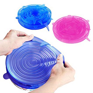 Bộ 6 miếng màng bọc thực phẩm silicon siêu bền [Hàng Mới 2019]