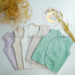 Áo gile trần bông cài chéo chất liệu ấm áp cho bé 0-9m