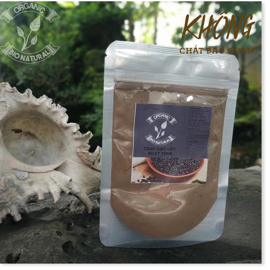 [HAMI NATURAL] Bột đắp mặt nạ Than Gạo Lức Hoạt Tính Handmade