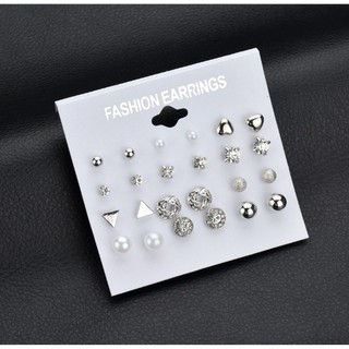 Set bông tai 12 đôi phong cách hàn quốc