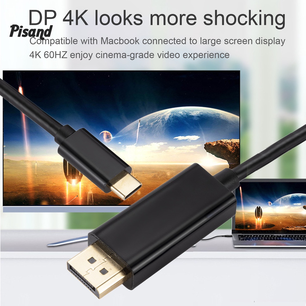 Pu Dây Cáp Chuyển Đổi Usb 3.1 Type-C Sang Dp Hd-Compatible 1.8m Cho Máy Tính | BigBuy360 - bigbuy360.vn