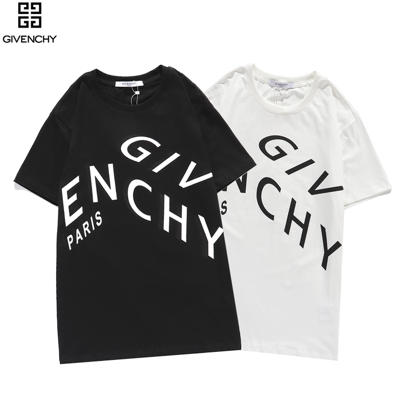 Áo thun cotton ngắn tay in họa tiết chữ Givenchy cá tính trẻ trung