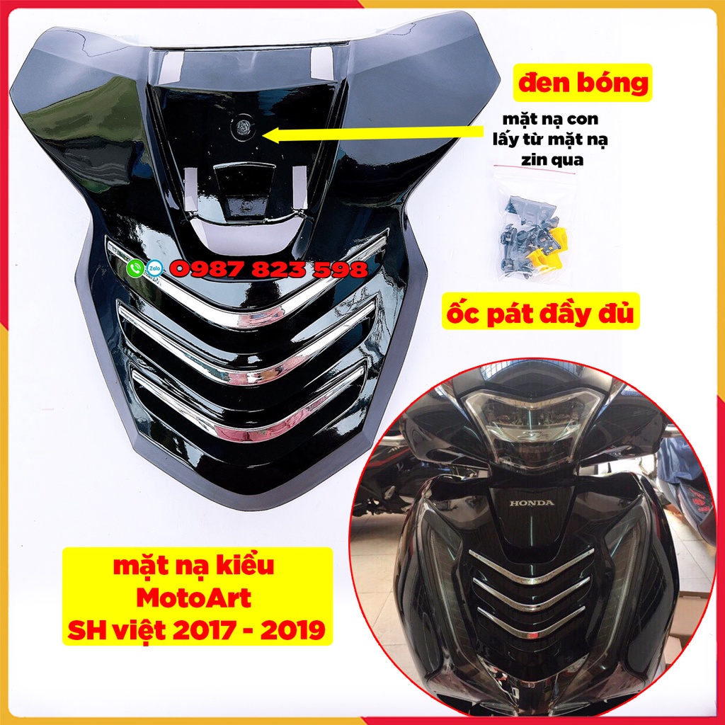 Mặt Nạ SH 2017, SH 2018, SH 2019 Kiểu 3 Sọc MotorArt