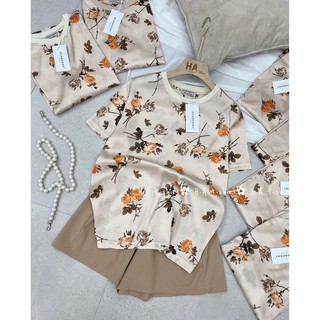 Set áo lụa hoa T6+ quần chun