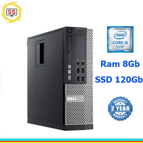 Case máy tính để bàn Dell Optiplex 3020 và 7020 SFF CPU intel core i5 4570/Ram 8GB/SSD 120GB-Hàng Nhập Khẩu-Bh 24 Tháng