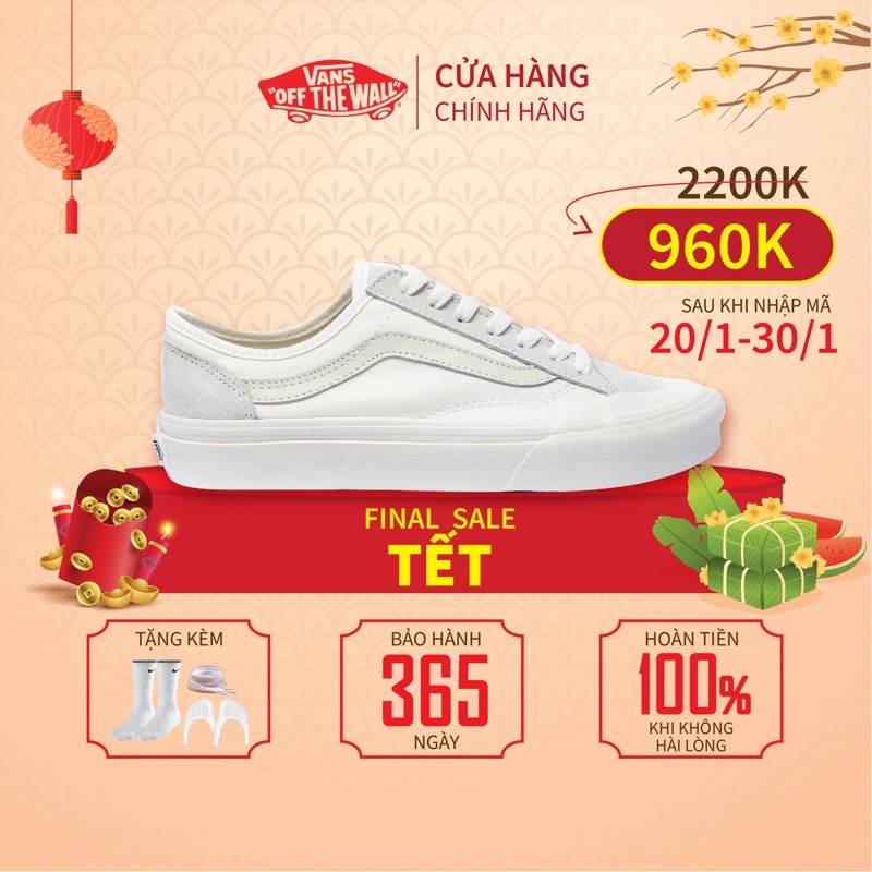 Giày Sneaker Nam, Giày Vans [REAL] Style 36 Decon Trắng cho nam nữ