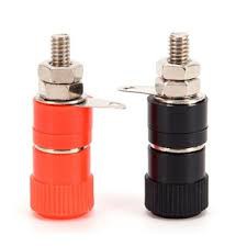 Cọc cắm jack bắp chuối 4mm Đực và Cái, chân cắm banana hai màu đỏ đen