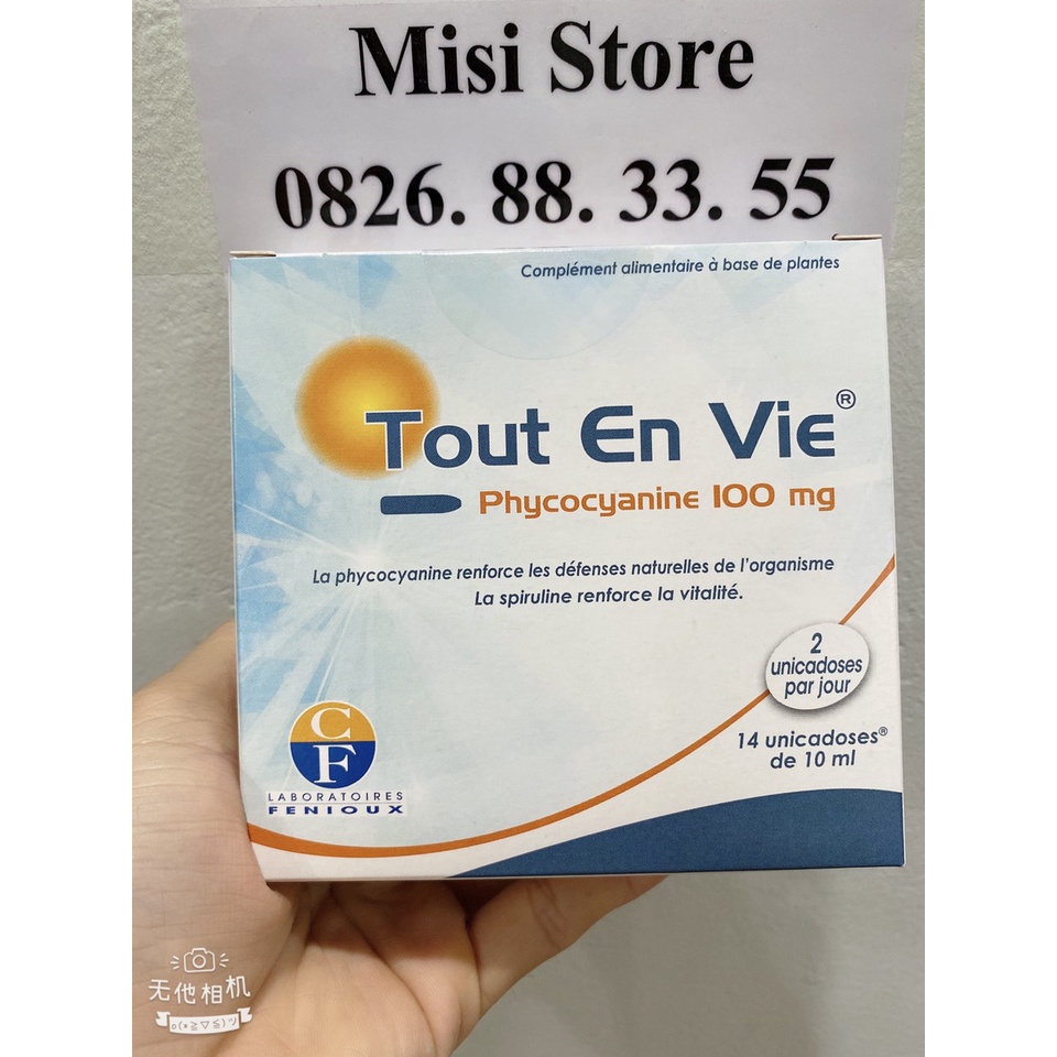 Tảo nước tươi trẻ hóa da Tout En Vie Pháp, hộp 14 ống
