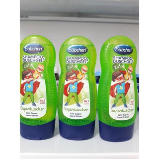 Sữa tắm gội 2in1  Bubchen Đức hình siêu nhân cho bé trai