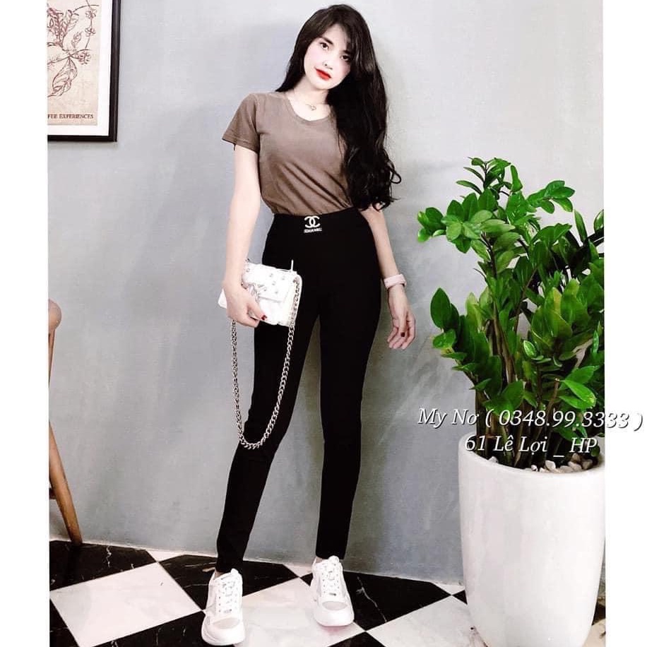 Quần legging Hàn cạp Cha.nel/ Hàng L1 M1807