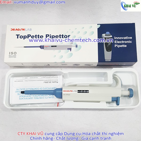 Dụng cụ hút mẫu hút chất lỏng Micropipet Dragonlab 100uL, 200uL, 1000uL (1ml), 5000uL (5ml), 10.000uL (10ml)