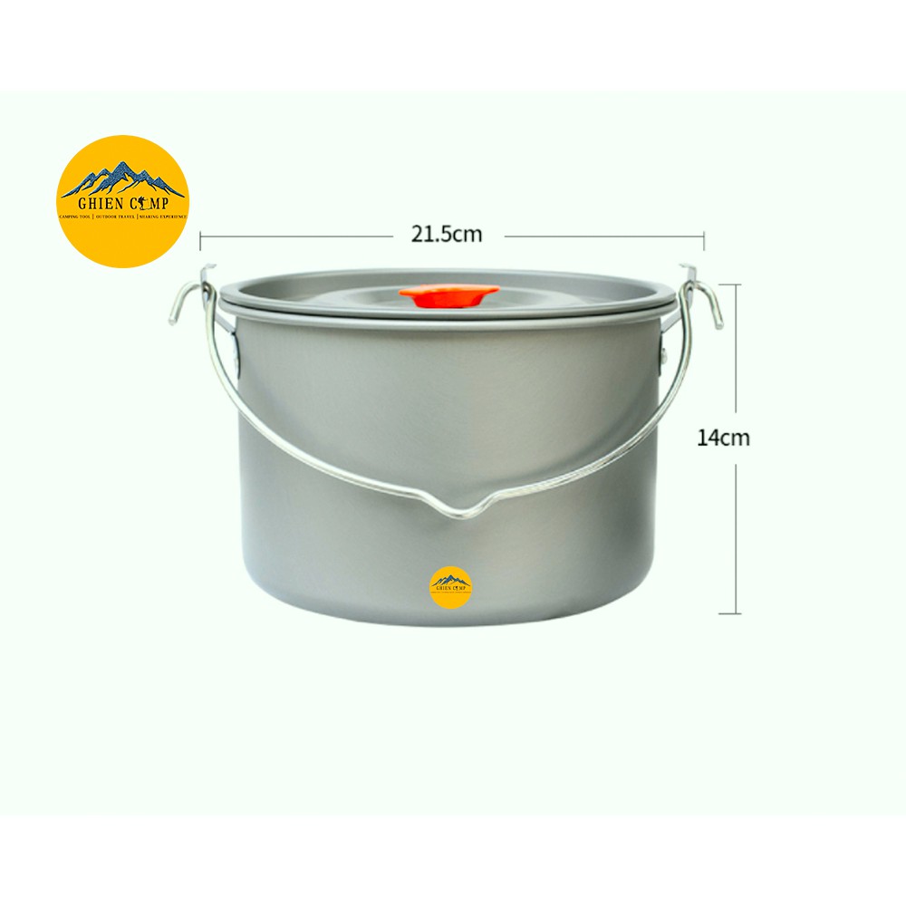 Nồi Treo Dã Ngoại Searock SRHCKP-AL6061 Dung Tích 4,5L Nhôm Hợp Kim Quai Thép Không Gỉ Dùng Cắm Trại Dã Ngoại lô lô
