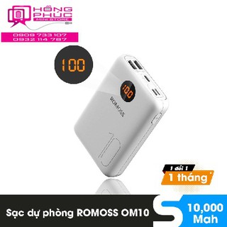 Sạc Dự Phòng Romos OM-10 10.000mAh – Nhỏ Gọn Sạc Cực Nhanh Màn Hình LCD Thông Minh