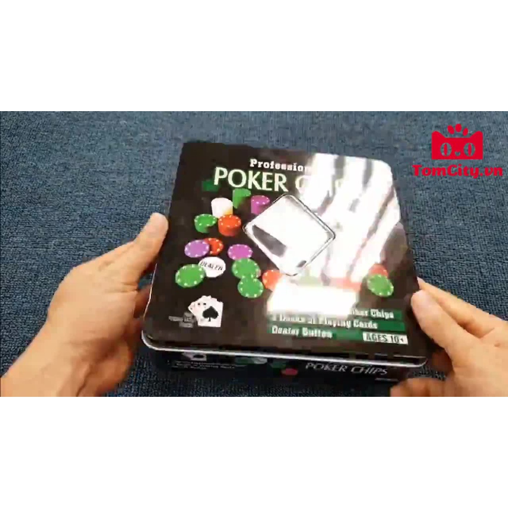 Bộ 200 Chip Poker có số  kèm thảm hàng nhập khẩu Texas Hold'em Blackjack