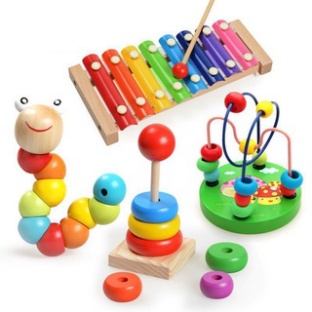 Combo 6 món đồ chơi gỗ phát triển trí tuệ cho bé - Đồ chơi gỗ thông minh