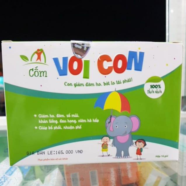 Cốm Voi Con - Hỗ trợ giảm các triệu chứng của ho, giảm đờm sổ mũi do viêm họng (16 gói)