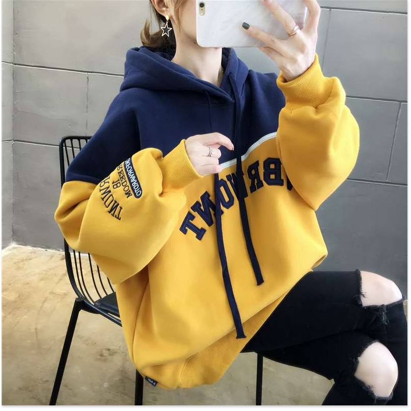 ÁO HOODIE PHỐI HAI MÀU CỰC XINH LUNG LINH