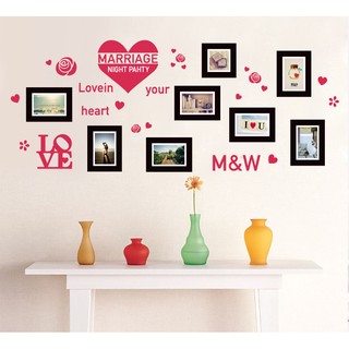 Decal Trái Tim Khung Ảnh Đen