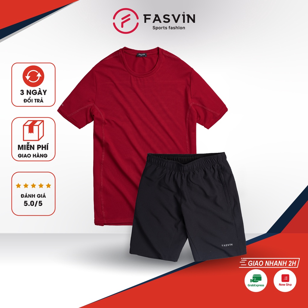 Bộ quần áo nam Fasvin AT22505.SG chất vải thun mềm mát co giãn phù hợp thể thao hay mặc nhà