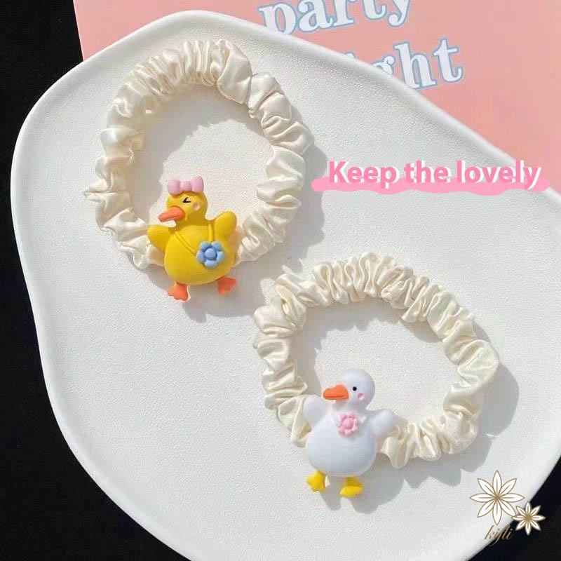 Dây Thun Cột Tóc Họa Tiết Vịt Vàng Dễ Thương Dành Cho Nữ