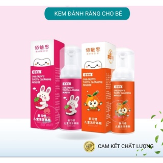 Kem đánh răng cho bé dạng bọt hương cam và dâu an toàn sử dụng cho bé