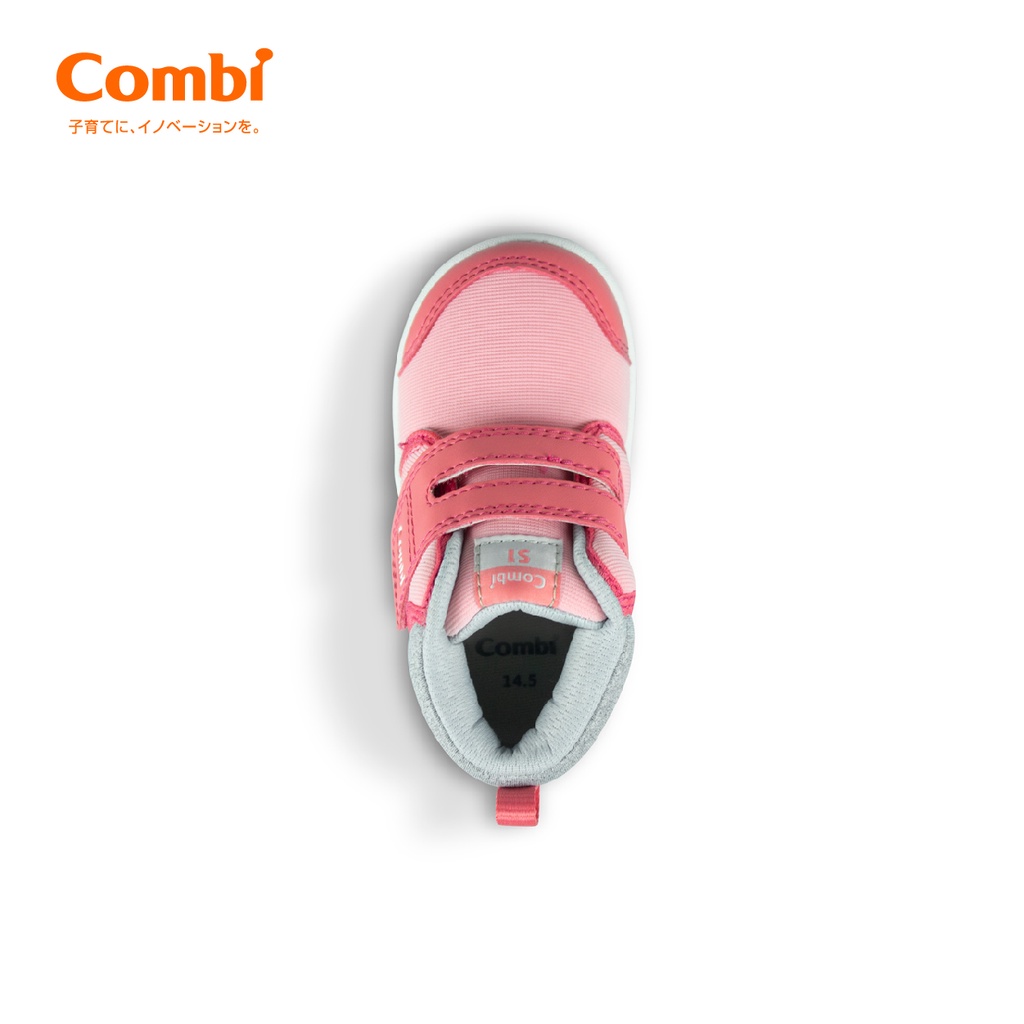 Giày cao cổ Combi S-Go đế định hình B2001 màu hồng Pinky/màu đen