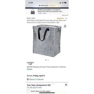 túi ikea xịn,  chống thấm