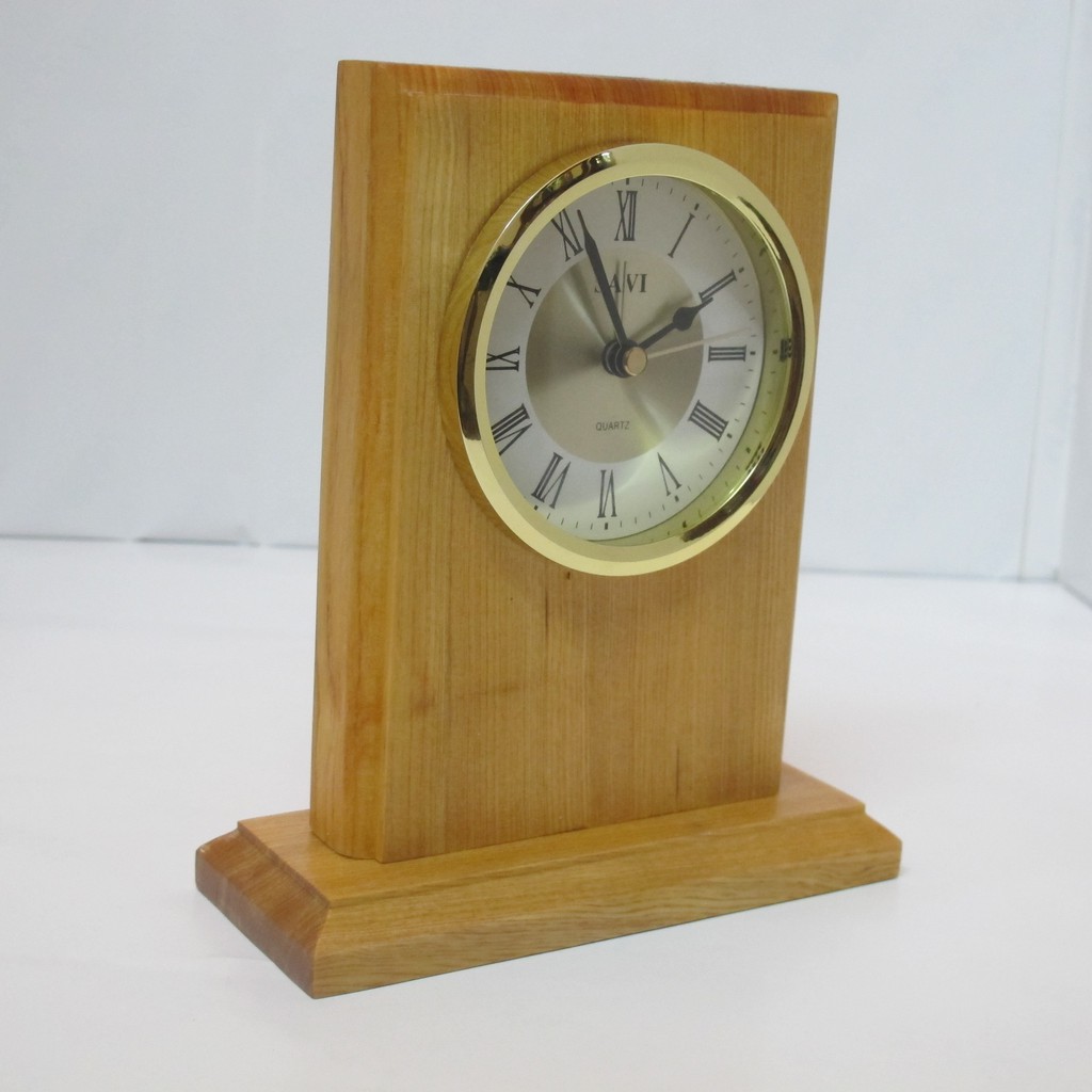 Đồng hồ để bàn đứng chất liệu gỗ Pơ mu cao cấp bền chắc, đồng hồ trang trí bàn làm việc, phòng khách Savi