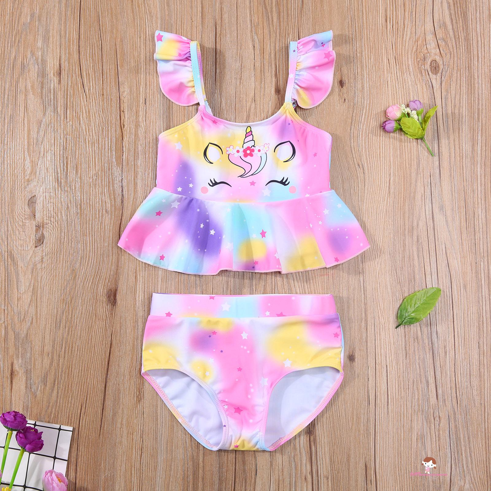 Set Đồ Bơi In Hình Kỳ Lân Dễ Thương Cho Bé Gái Xzq7