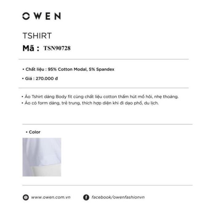 ( Chào đông ) . (CHÍNH HÃNG) OWEN - Áo thun cộc tay nam Owen 90728 - Áo phông ngắn tay Owen > * 2021 ' / ! : .