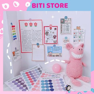 Miếng Dán Sticker Hình Tròn Dán Trang Trí Sổ Tay Điện Thoại BiTi MD372
