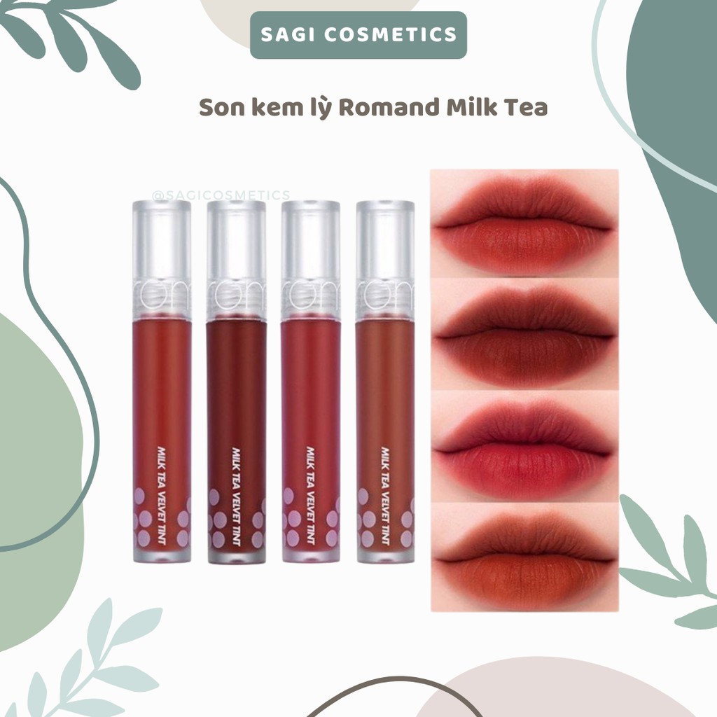Son Kem Lì, Mịn Phiên Bản Trà Sữa Romand Milk Tea Velvet Tint | BigBuy360 - bigbuy360.vn