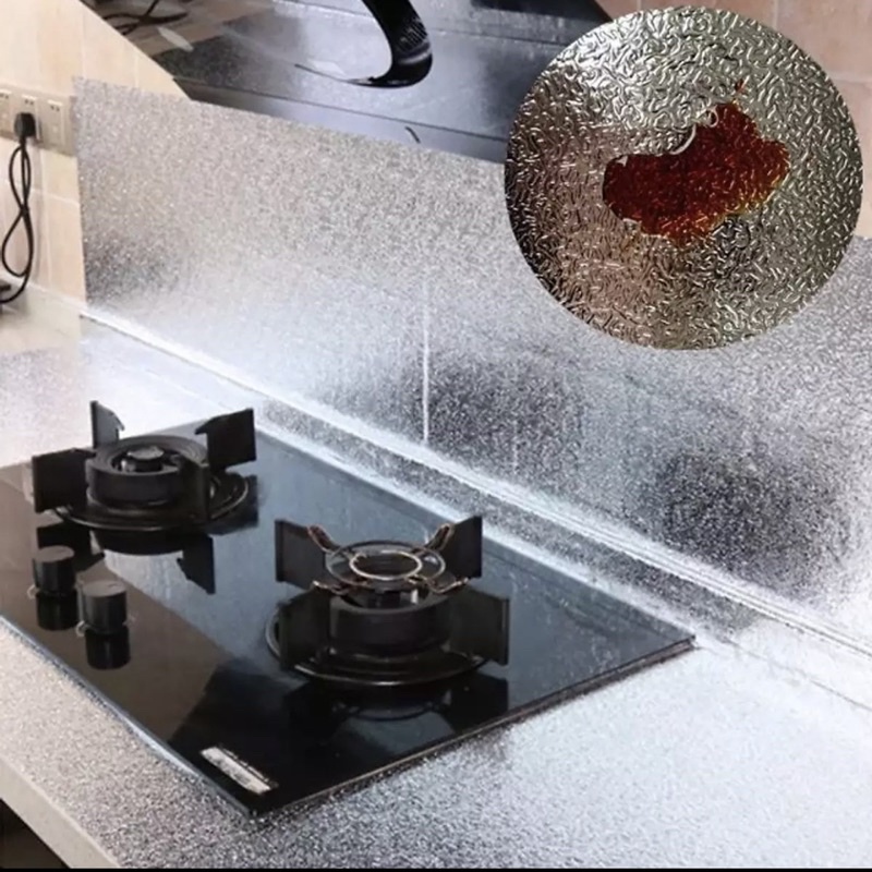 Cuộn giấy bạc dán  bếp cách nhiệt, miếng decal dán tường nhà bếp chống thấm bền đẹp (3 mét khổ 60cm)