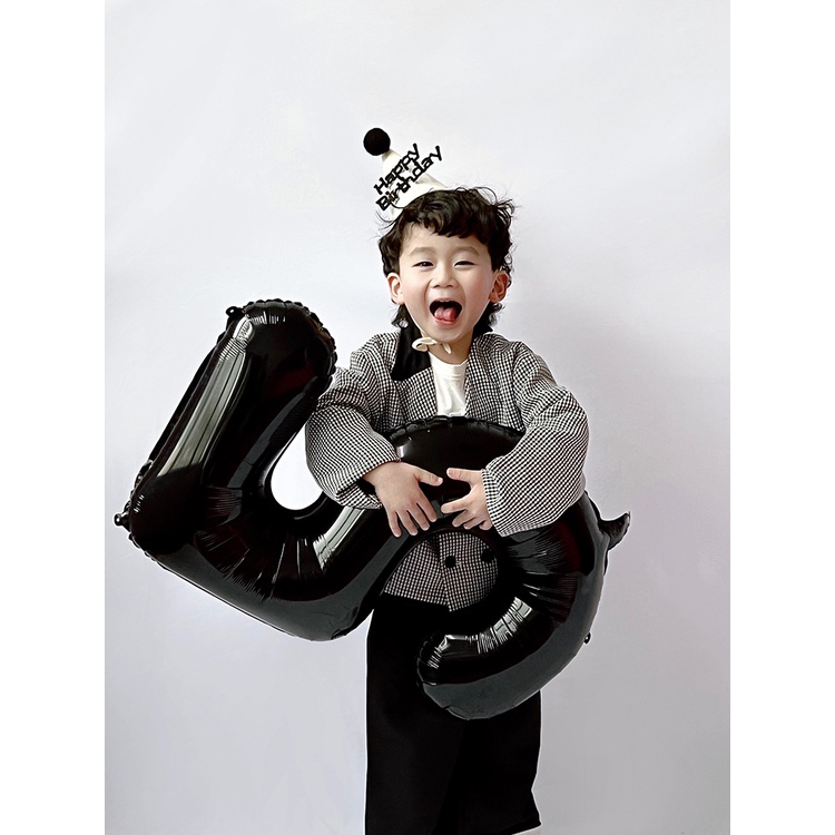 Bóng Số Trắng Đen Trang Trí Sinh Nhật