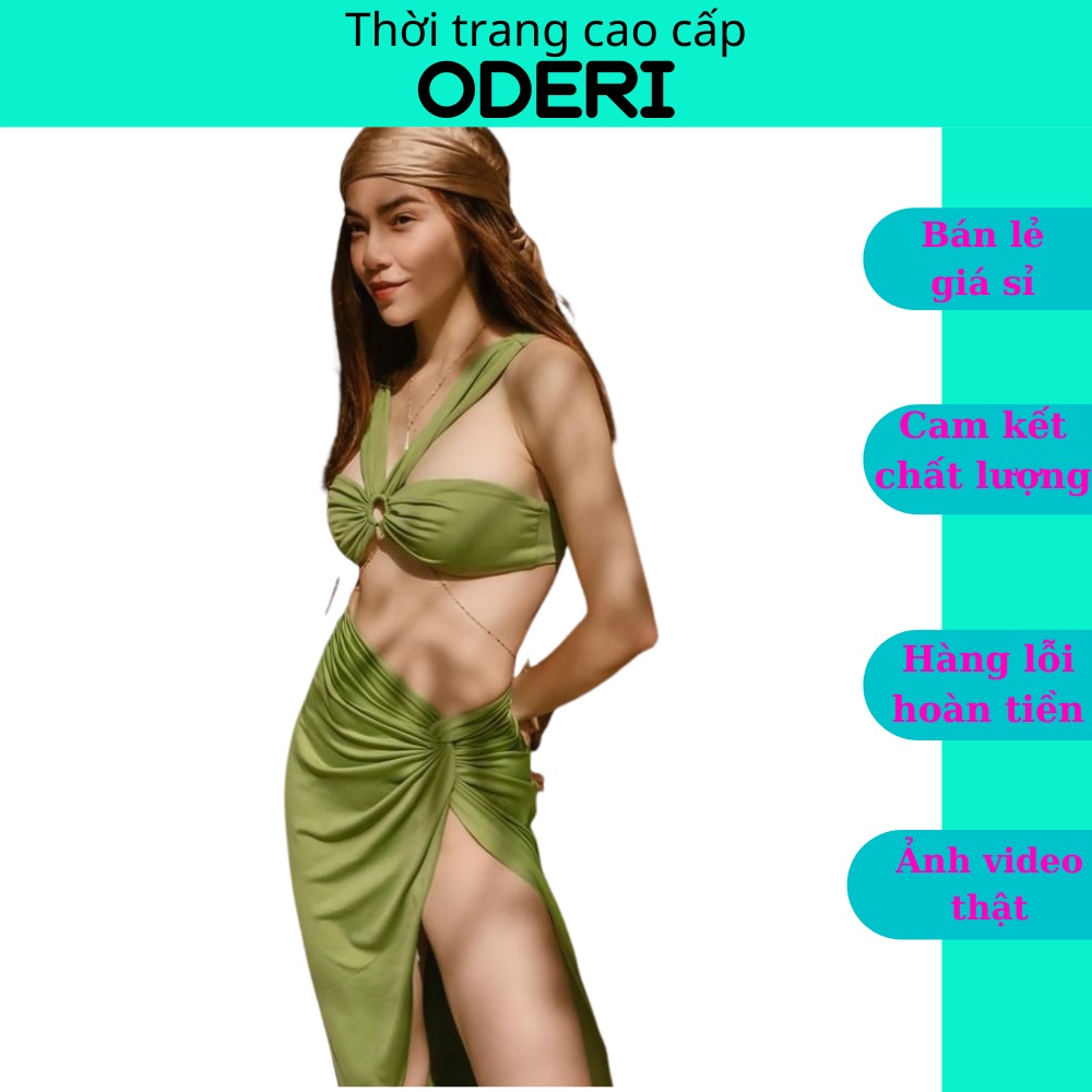 SET ĐỒ BƠI ĐI BIỂN, BIKINI HAI MÃNH KHOEN KÈM QUÂY RÚT HỒ NGỌC HÀ SANG CHẢNH ODERI BM-012
